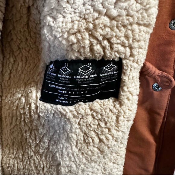 VOLCOM Less is More Sherpa Lined Hooded Weatherproof Jacket rust Orange - Picture 3 of 14